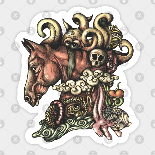 Horse Doodle Flat Sticker by fakeface